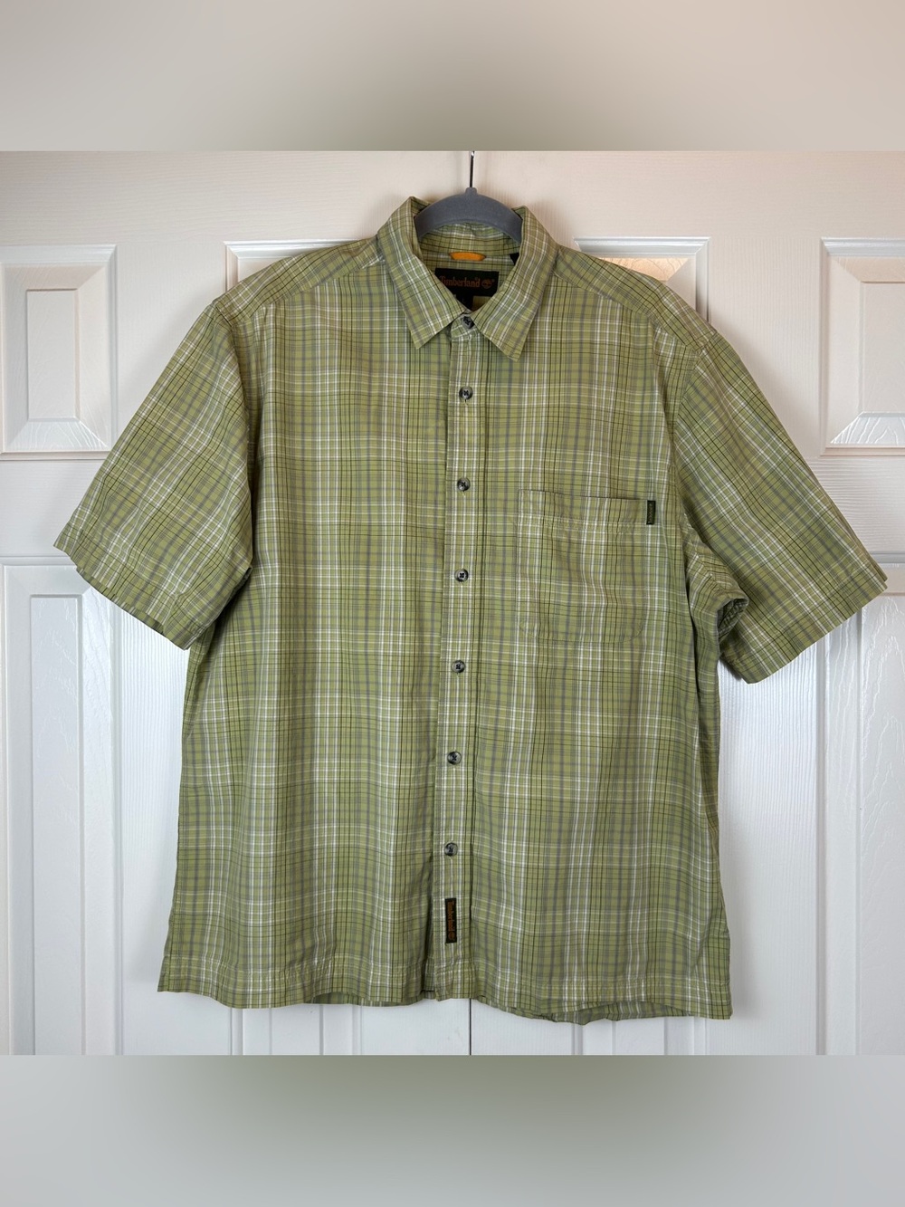 Timberland Green Plaid Button Down Collared Shirt